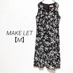 MAKE LET メイクレット 花柄 ストライプ ノースリーブワンピース 日本製のサムネイル