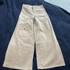 H&M未使用❣️ベージュ ワイドレッグデニムパンツ EUR 36