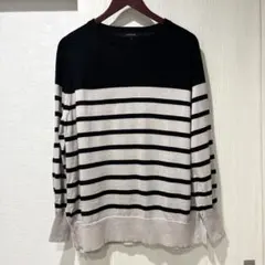 アンタイトル　体型カバー　ニット　プルオーバー　ボーダー　52