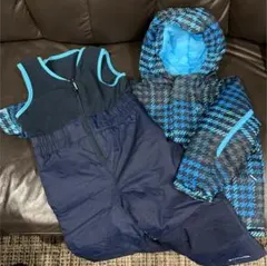 【美品】Columbia キッズ用フード付きスキーウェア サイズ:3T ブルー系