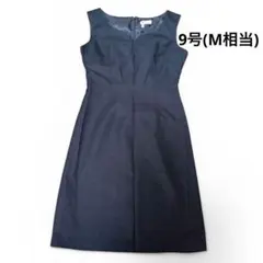 ノースリーブ ワンピース 黒 9AR M相当 きれいめ フォーマル 上品 膝丈