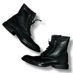 ZARA サイドジップ レースアップブーツ ブラック メンズ 42 27.5cm