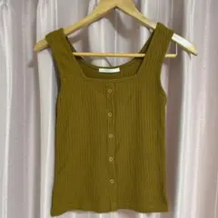 タンクトップ ボタン 前後2way インナー イエロー