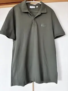 LACOSTE ラコステ ポロシャツ カーキ　ラバーデカワニポロシャツ L