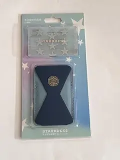 海外スタバ スマホスタンド ブルー スマホスタンド機能付きカードケース 新品