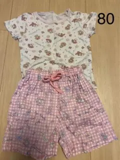 マイメロディー　半袖肌着　& キュロット　80サイズ　ピンク色　ショートパンツ