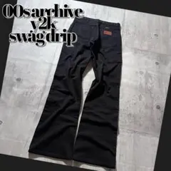 00s wrangler flare black pants swag y2kのサムネイル