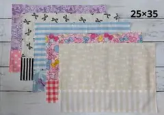 ハンドメイド　ランチョンマット　リバーシブル　5枚セット/　リボン柄k86