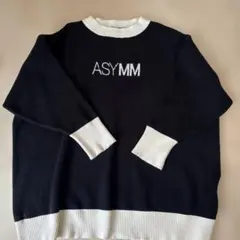 ASYMM ロゴ入りオーバーサイズニット　訳あり