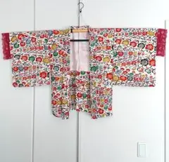 《羽織紐・レース袖付き》ナデシコ型染めの羽織