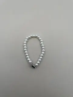 ホワイトパールビーズブレスレットF