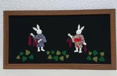 「お芋収穫」押し絵　和雑貨　ハンドメイド