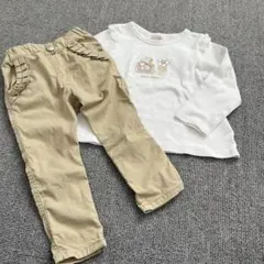 プティマイン　90㎝　トップス パンツ 長袖　女の子　プティプラ　カットソー