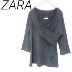 ZARA BASICS ブラック Vネック五分袖チュニック　フリー　エレガントのサムネイル