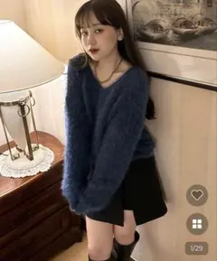 visco nugu フラッフィーVネックニット　新品