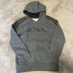 adidas グレー パーカー 3本ライン