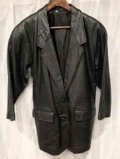 【短丈❗️】90s vintage 本革　レザージャケット　ブラック　M 90's DOCKERS ドッカーズ ラム レザー ジャケット 黒 M ショート
