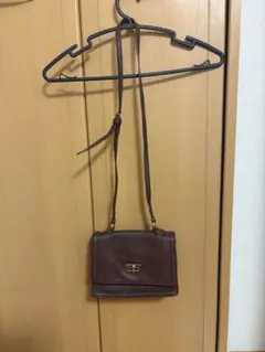 ブラウン ショルダーバッグ フラップ式