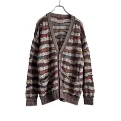 希少44✨MISSONI ミッソーニ ロングカーディガン マルチボーダー