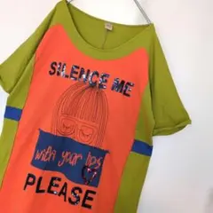 90sインポート古着　アート　Tシャツワンピ　ポップ　スパンコール　個性的　ダボのサムネイル