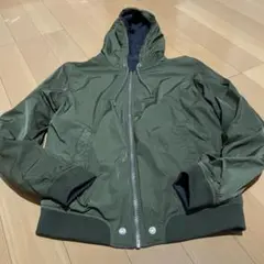 DIESELフード付ジャンパー・ブルゾン Mサイズ カーキ系 リバーシブル可能のサムネイル