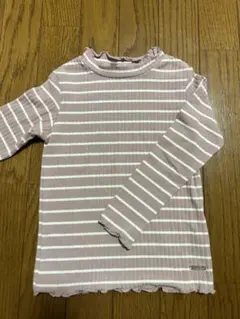 長袖 トップス ロンT ボーダー ピンク 110