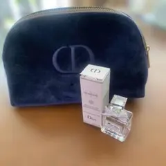 Dior CD2022クリスマスコフレベルベットポーチ ネイビー