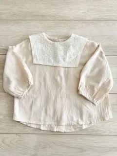 レース付き襟のピンクブラウス 80cm テータテート　バースデイ