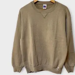【RUSSELL】ラッセル90s USA製ベージュ クルーネック スウェット M