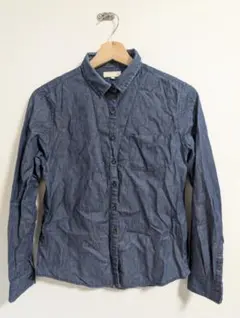 earth music & ecology デニム長袖シャツ ダークブルー