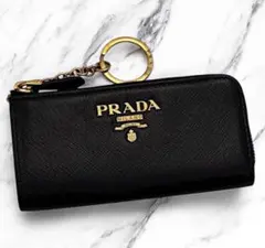 PRADA コインケース キーリング ゴールド サフィアーノレザー