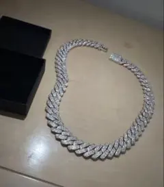 高級 マイアミキューバン 24mm 50cm ネックレス ブリンブリン シルバー