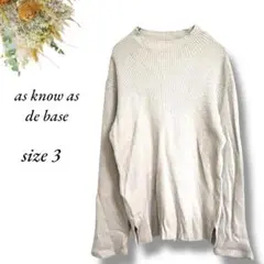 as know as de baseリブニット 3 グレー モックネック4110