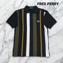FRED PERRY ポロシャツ ストライプ柄 ブラック Sのサムネイル