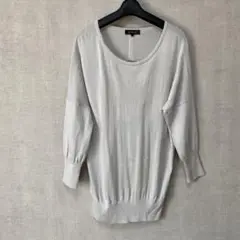 Reflect 9(M相当) ライトグレー 長袖ニット 薄手 ゆったり シンプル