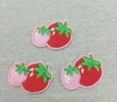 アイロンワッペン イチゴ 刺繍 セット