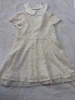コムサフォセット　つけ襟付き刺繍ワンピース100cm生成のサムネイル