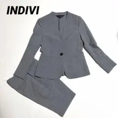 美品✨ INDIVI ノーカラーセットアップ グレー 36 日本製のサムネイル