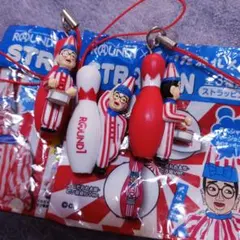 くいだおれ太郎 ROUND1 ボウリングピン ストラップ 3個まとめ売り