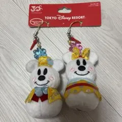 ディズニー レトロ ミキミニ クリスマス 雪だるま ぬいぐるみ ストラップ