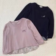 エニィファム 長袖カットソー 120 110 チェリー ネコ パープル ネイビー