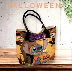 ディズニー トート バッグ ハロウィン スティッチ ジッパー付き