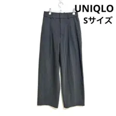 UNIQLO◆タックワイドパンツ グレー