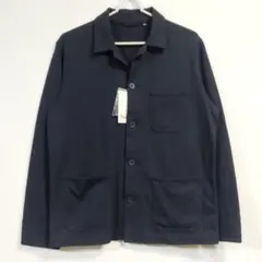 ユニクロ　ウォッシュジャージー　ワークジャケット　Ｌ　ネイビー　ストレッチ　匿名