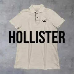 HOLLISTER 반팔 폴로 셔츠 화이트 자수 로고 M 헌 옷 Y2K 아메카지