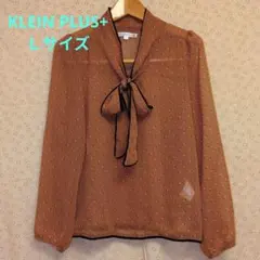 【KLEIN PLUS+】 ボウタイブラウス ドット柄 長袖（Ｌサイズ）のサムネイル
