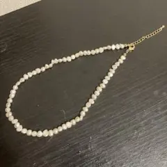 クリームドット淡水パールネックレス
