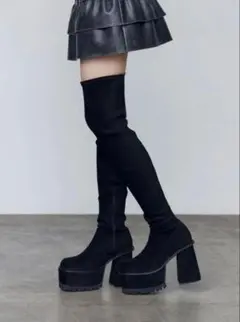 ま*る様 【EMODA】スクエアフィットロングブーツ Sサイズ