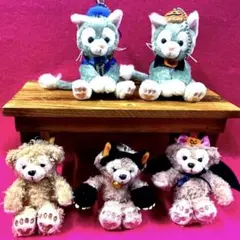 ディズニー　ダッフィーフレンズ　ぬいぐるみマスコット5体組　カントリー雑貨