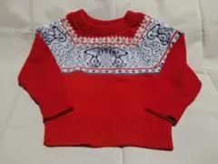 スヌーピー柄 赤 ニットセーター 90s